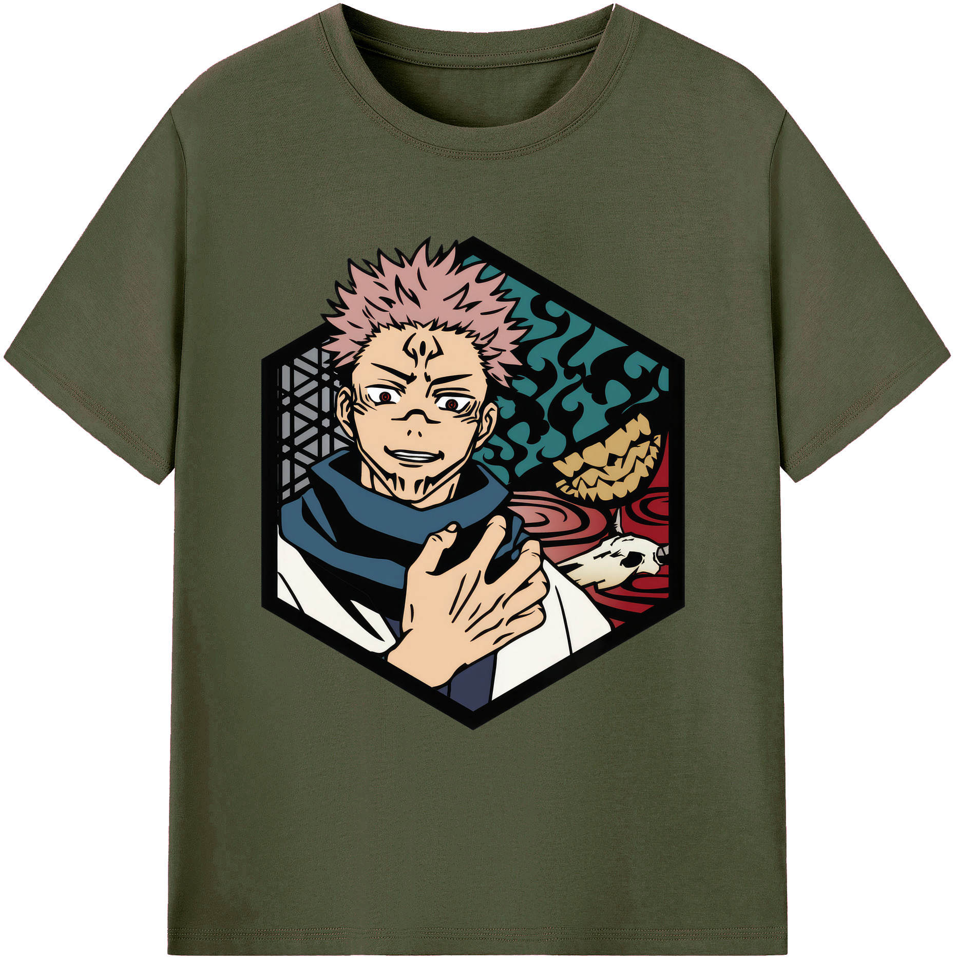 （画像用） 呪術廻戦 Jujutsu Kaisen 綿100％ メンズ半袖Tシャツ｜肌触りやわらか＆通気性